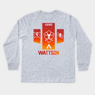 Apex Legend Banner - Wattson Kids Long Sleeve T-Shirt